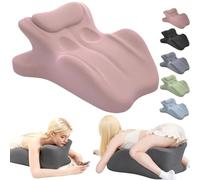 ZFFLYH Memory Foam Ergonomic Rest Pillow, Multifunctional Memory Couples Pillow 27° Angle Ergonomic Wedge Pillow, Provides Waist And Neck Contoured Support Ideal for Sitting, Lying & Adult Play,Pink