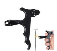 ZFFOZZ 4-Finger Grip Release Aid, Auto-Closing 360° Rotating Design for Compound Bows, Archery Accessory for Outdoor Shooting And Hunting