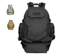 ZFFOZZ 40L Tactical Military MOLLE Assault Backpack Pack 3 Way Modular Attachments Waterproof Large Bag Rucksack with Patch Sport Outdoor Gear(Khaki)