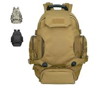 ZFFOZZ 40L Tactical Military MOLLE Assault Backpack Pack 3 Way Modular Attachments Waterproof Large Bag Rucksack with Patch Sport Outdoor Gear(Black)