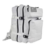 ZFFOZZ 45L Military Tactical Backpacks Molle Army Assault Pack Bug Out Bag Hiking Treeking Rucksack Large Capacity Backpack Backpack(White)