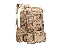 ZFFOZZ 55L Tactical Backpack with Waterproof Ventilated Built Up 3 MOLLE Bags Anti Pressure Rucksacks for Travelling(Desert Digital)