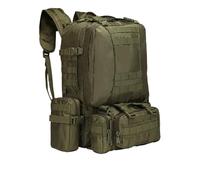 ZFFOZZ 55L Tactical Backpack with Waterproof Ventilated Built Up 3 MOLLE Bags Anti Pressure Rucksacks for Travelling(Green)