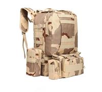 ZFFOZZ 55L Tactical Backpack with Waterproof Ventilated Built Up 3 MOLLE Bags Anti Pressure Rucksacks for Travelling(Sansha cp)