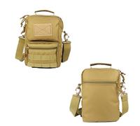 ZFFOZZ 6L Military Camouflage Crossbody Pack, Water Proof Tactical One Strap Small Bag with Detachable Strap for Every Day Carry(Brown)
