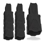 ZFFOZZ 7 Pack CS-Style M4 Mag Sleeve Set, Anti-Shock Rubber Covers with Quick-Pull Design - 5.56 7.62 9mm Mag Drop Protection(Black,9mm)