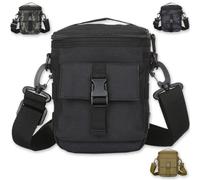 ZFFOZZ Belt Pouch Outdoor Shoulder, Small Canvas Messenger Bag Classic Vintage Shoulder Tactical Crossbody Casual Pack or Party Travel Hiking(Black)