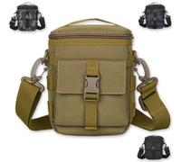 ZFFOZZ Belt Pouch Outdoor Shoulder, Small Canvas Messenger Bag Classic Vintage Shoulder Tactical Crossbody Casual Pack or Party Travel Hiking(Khaki)