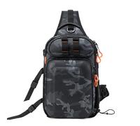 ZFFOZZ Fishing Sling Pack with Multiple Pockets, Waterproof Fishing Backpack with Adjustable Straps for Anglers - Versatile Small Backpack(Black)