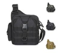 ZFFOZZ Hiking Backpack Outdoor Fishing Bag Three Layer Multi-Purpose Waterproof Wearable Backpack Hiking Camping Hunting Crossbody Camouflage Bag(Black)