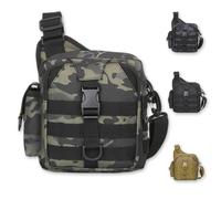 ZFFOZZ Hiking Backpack Outdoor Fishing Bag Three Layer Multi-Purpose Waterproof Wearable Backpack Hiking Camping Hunting Crossbody Camouflage Bag(Black Cp)