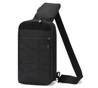 ZFFOZZ Outdoor Camping Chest Bag for Men, Adjustable Military EDC Molle Backpack for Traveling Cycling Sports Climbing Hiking(Black)