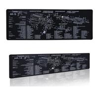 ZFFOZZ Oversized Gaming Mouse Pad, Large Desktop Mat with AK47 Gun Accessories Analysis Diagram, Ideal for Esports and Computer Use
