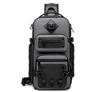 ZFFOZZ Sling Bag Tactical Sling Backpack Anti Theft Shoulder Crossbody Bag Water Resistant Travel Lightweight Casual Daypack for Daily Travel Outdoor Hiking(Grey)