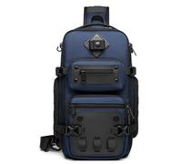 ZFFOZZ Sling Bag Tactical Sling Backpack Anti Theft Shoulder Crossbody Bag Water Resistant Travel Lightweight Casual Daypack for Daily Travel Outdoor Hiking(Blue)