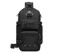 ZFFOZZ Sling Bag Tactical Sling Backpack Anti Theft Shoulder Crossbody Bag Water Resistant Travel Lightweight Casual Daypack for Daily Travel Outdoor Hiking(Black)