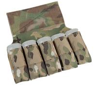 ZFFOZZ Tactical 5BH 40mm 5 Banger Hanger Pouch 5 Rounds M203 Storage Bag with Hook and Loop Airsoft Accessories(CP)