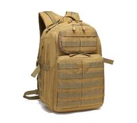 ZFFOZZ Tactical Backpack MOLLE Hiking Daypack, Small Miltary Bug Out Bag Waterproof Army Rucksack for Outdoor Sport Motorcycle Travel(Brown)