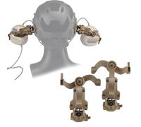 ZFFOZZ Tactical Helmet Rail Adapter, Free-Angle Military Headsets Rail Mount Bracket Kit, Multifunctional Adjustable Helmet Tactical Headset Holder(Tan)