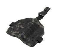 ZFFOZZ Tactical Laser Cut MOLLE Drop Leg Platform Panel, Platform Thigh Protector, with Hook-and-Loop Belt Buckled Thigh Straps(Bkcp)