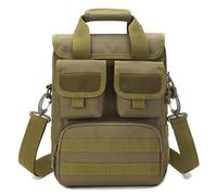 ZFFOZZ Tactical Messenger Bag, MOLLE Sling Pack Briefcase Gear Utility Carry Satchel EDC Tool Handbag for 12 Inch Laptops(Khaki)