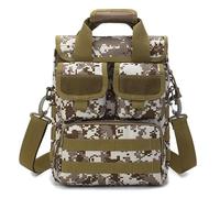 ZFFOZZ Tactical Messenger Bag, MOLLE Sling Pack Briefcase Gear Utility Carry Satchel EDC Tool Handbag for 12 Inch Laptops(Desert camouflage)