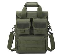 ZFFOZZ Tactical Messenger Bag, MOLLE Sling Pack Briefcase Gear Utility Carry Satchel EDC Tool Handbag for 12 Inch Laptops(Green)