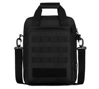 ZFFOZZ Tactical Messenger Bag, Tactical Briefcase Laptop Bag Heavy Duty MOLLE Shoulder Pack Handbag for Men Outdoor Activities, Picnics and Camping(Black)