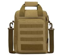 ZFFOZZ Tactical Messenger Bag, Tactical Briefcase Laptop Bag Heavy Duty MOLLE Shoulder Pack Handbag for Men Outdoor Activities, Picnics and Camping(Brown)