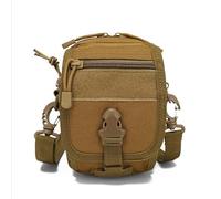 ZFFOZZ Tactical MOLLE Phone Pouch Military Small Belt Pouches Sling Chest Canvas Messenger Shoulder Bag Gear Duty Pack for Outdoor Hunting Backpack(Khaki)