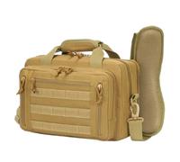 ZFFOZZ Tactical Range Bag, Can Accommodate Mags Shooting Bag, with Lockable Zipper, for Shooting Range Outdoor Hunting(Brown)