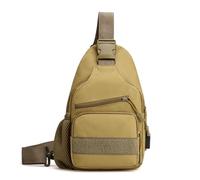 ZFFOZZ Tactical Shoulder Bag Crossbody, with USB Charging Port Travel EDC Molle Backpack for Daypack WaterProof Sports Mountaineering(Brown)