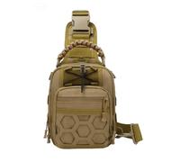 ZFFOZZ Tactical Sling Bag for Men, Military EDC Molle Backpack Adjustable Strap Climbing Camping Fishing Trekking Molle Bags(Brown)