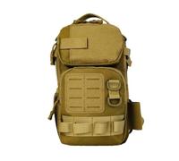 ZFFOZZ Tactical Sling Bag For Men, Waterproof and Shock Absorbing Military EDC Molle Backpack for Camping Hiking Daily Use(Brown)