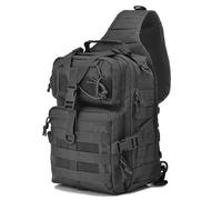ZFFOZZ Tactical Sling Bag, ventilated Pack Military Rover Shoulder Backpack EDC removable Assault Range Bag Water-Resistant breathable(Black)