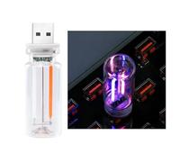 ZFFOZZ Two Color Transparent RGB LED Light, USB Powered Lighting Mood with Touch Dimmable, Portable Mini Glass Bottle, for Car Bedroom Parties, Clear Glass(Blue and Pink)