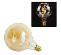 ZFFOZZ Vintage Globe Light Bulb Dimbar, Dekoration Love Light Amber Bulb E27 Base 4W, Bulb Letter Light 2200K Warm White(Treble Clef,220v-4w)