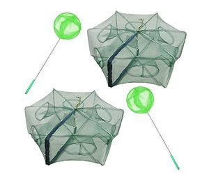 ZffXH 1/2 PCS Fishing Bait Trap Foldable Fish Minnow Crab Crayfish Crawdad Shrimp Net Cast