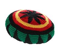 ZffXH 1/2 Pcs Wool Knit Rasta Hat Reggae Jamaican Cap Colorful Slinky Visor Beanie Hat Slouchy Baggy Cap
