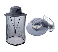 ZffXH Mosquito Fly Head Net Hat Netting Fishing Cap Bee Beekeeping Beekeeper Veil Hats for Men Women Dark Grey