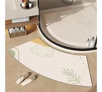 ZFGOJNBH Curved Shower Mat Half Round Soft Diatomaceous Earth Bath Mat, Water Absorbing, Quick Drying, Non-Slip Diatomaceous Earth Mat, Bath Rug For Round Showers