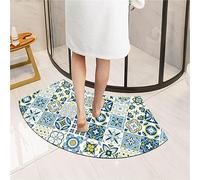 ZFGOJNBH Curved Shower Mat Semi-Circle Soft Diatomaceous Earth Bath Mat, Water-absorbent, quick-drying, non-slip diatomaceous earth mat, bath rug for circular showers