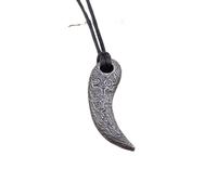ZFHTJEKNCS 1pcs Viking Age Style Steel Bear's/Wolf's Tooth Pendant with cord