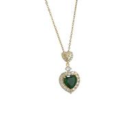 ZFHTJEKNCS 2024 Lujo Simple Doble Corazón en forma de Corazón Collares Pendientes Conjuntos Exquisitos Pendientes de Circón Pendientes Cadena Joyería de Boda para Mujeres