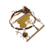 ZFHTJEKNCS 2024 New Tiger's-Eye Necklace Vintage Punk Sun Star Moon Leather Trendy Pendant Choker for Women Jewelry