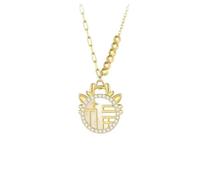 ZFHTJEKNCS 2024 Year of the Dragon Zodiac Necklace for Women Light Luxury Dragon Horn Shell Pendant Collarbone Chain Live Stream Style