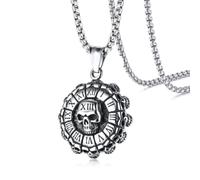 ZFHTJEKNCS 2025 Foreign Trade Nordic Myth Viking Twenty-Four Runes Pirate Titanium Pendant Stainless Steel Necklace