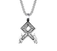 ZFHTJEKNCS 2025 Viking Rune Necklace Nordic Wolf Head Men's Personalized Pendant Titanium Steel