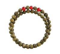 ZFHTJEKNCS 2026 Natural Green Agarwood Material Buddhist Beads Chinese Style Double Loop Bracelet For Women Men Wenwan