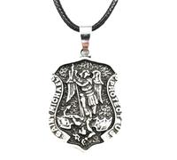 ZFHTJEKNCS Archangel Michael St.Michael Protection Pendant Protect Me Saint Shield Amulet Prayer Medal Male Necklace